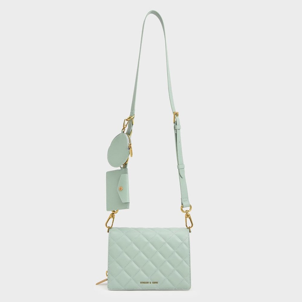 Multi-Pouch Quilted Crossbody Bag